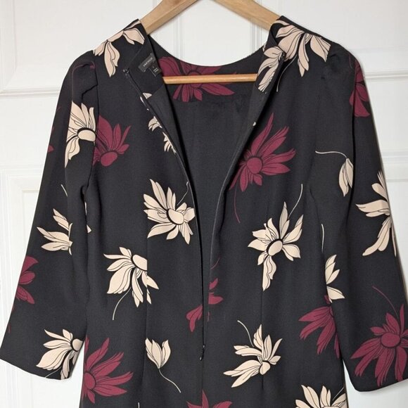 Ann Taylor Floral Shift Dress Womens Size 4 Career Party Event Day to Night - Picture 5 of 7